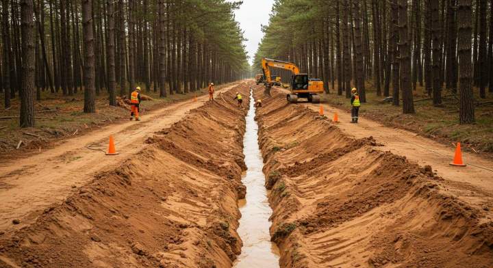 Drainage forestier Landes